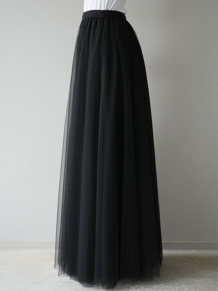 [予約]チュールボリュームスカート/ブラック