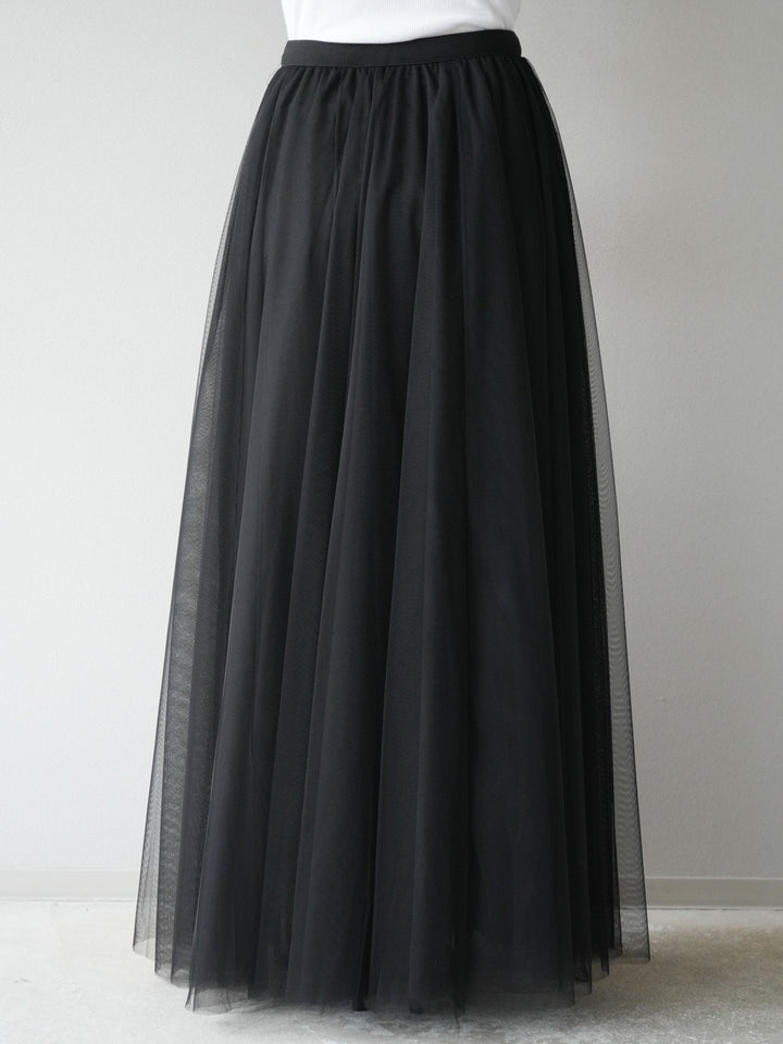 [予約]チュールボリュームスカート/ブラック