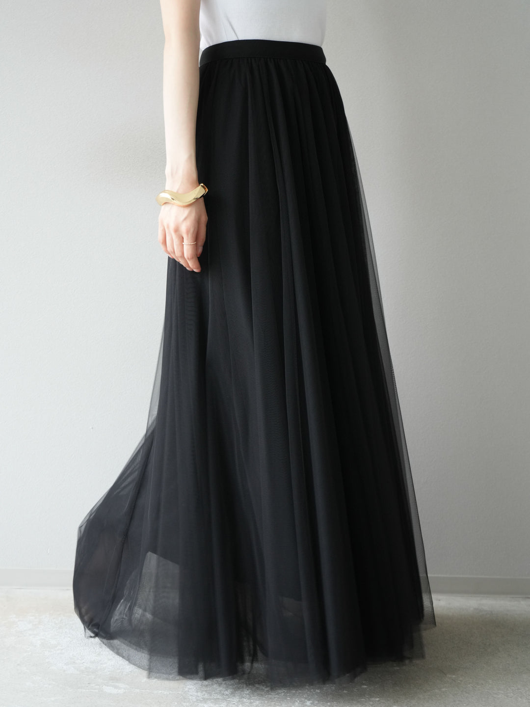 [予約]チュールボリュームスカート/ブラック
