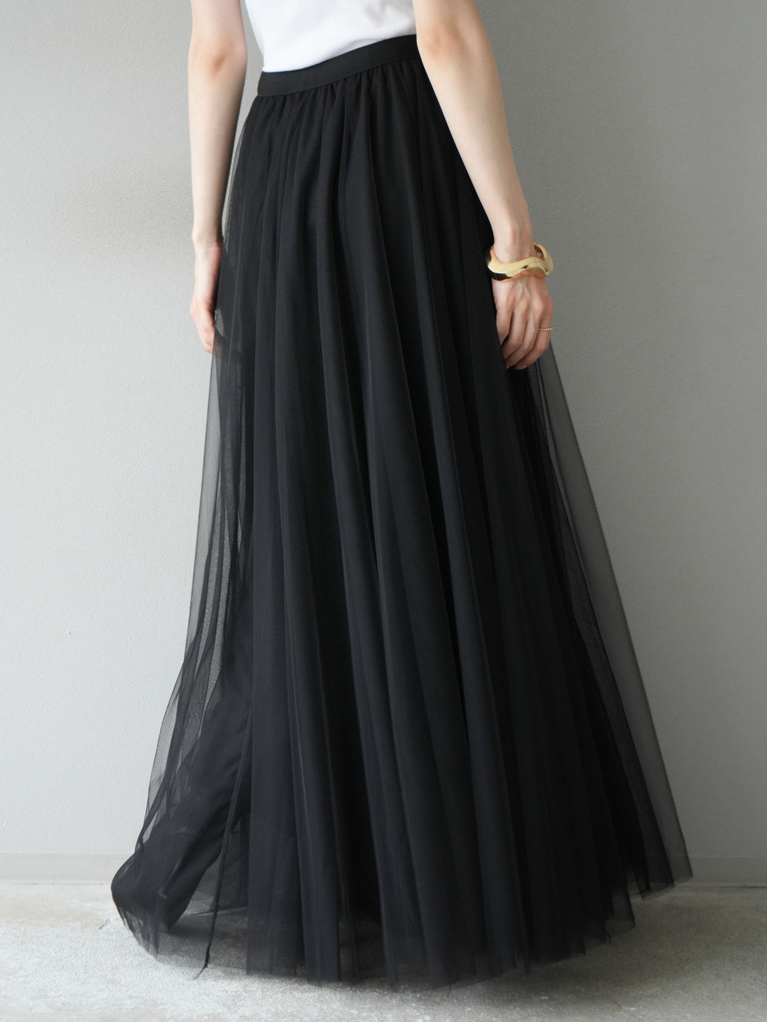 [予約]チュールボリュームスカート/ブラック