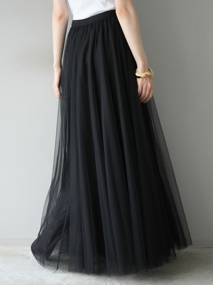 [予約]チュールボリュームスカート/ブラック