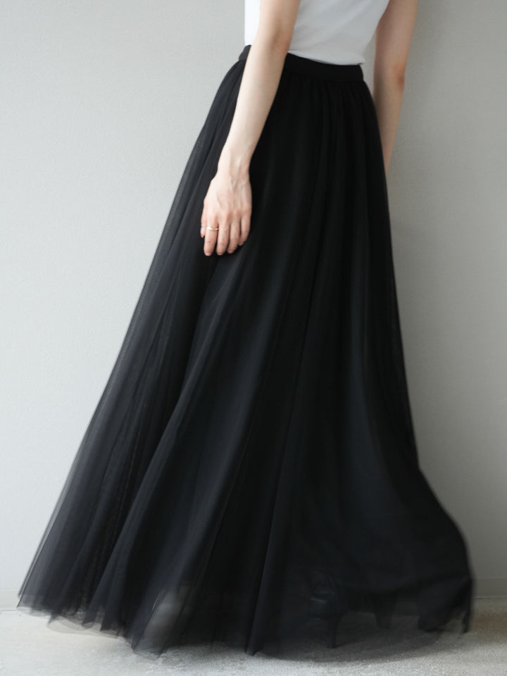 [予約]チュールボリュームスカート/ブラック
