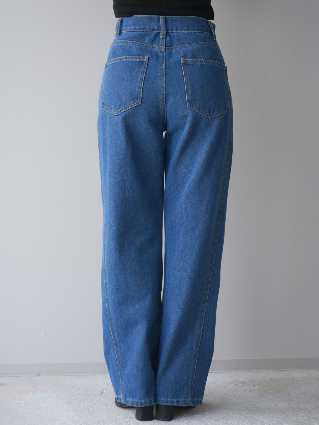 [予約]フラワー刺繍ストレートデニム/indigo