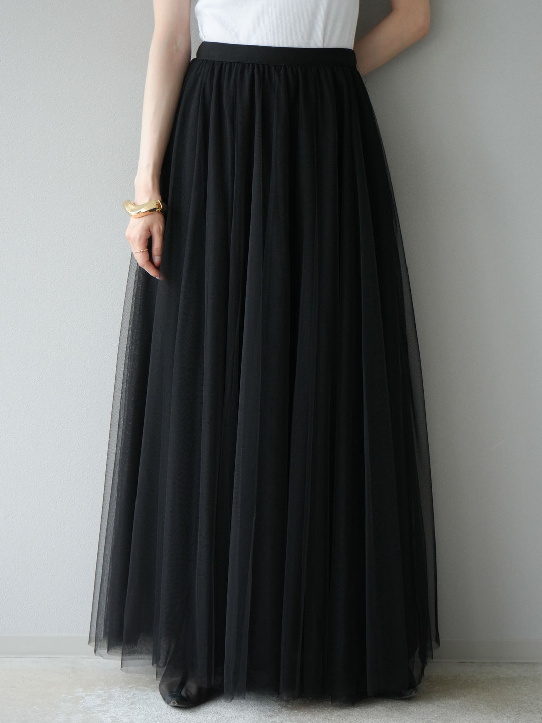 [予約]チュールボリュームスカート/ブラック