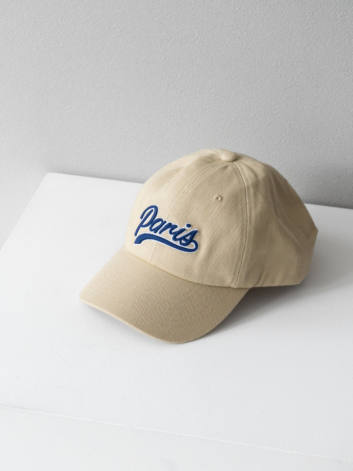 [予約]Parisロゴ刺繍CAP/ベージュ
