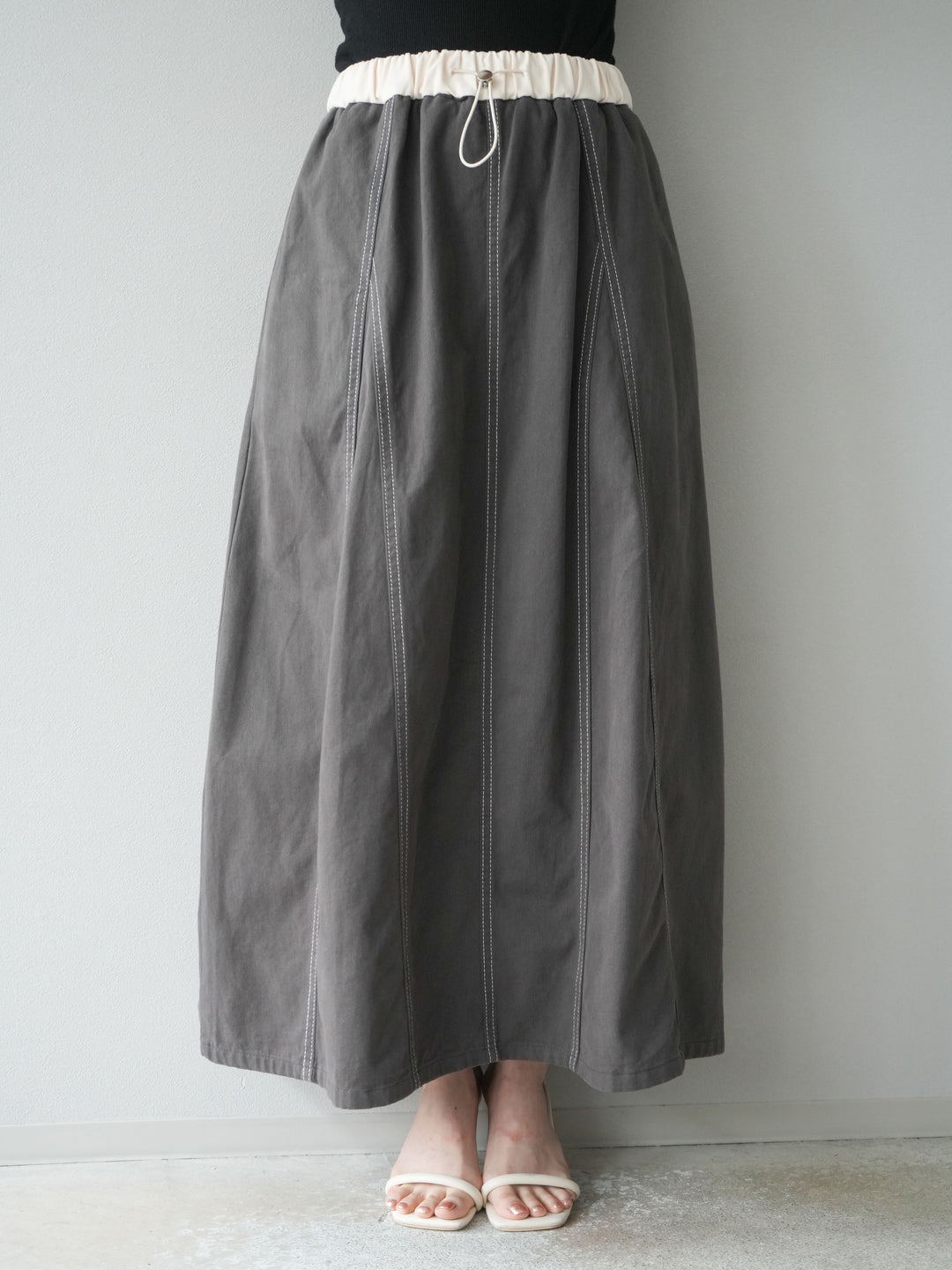 [SET]ステッチコットンツイルベスト＆スカートSET UP(2set)