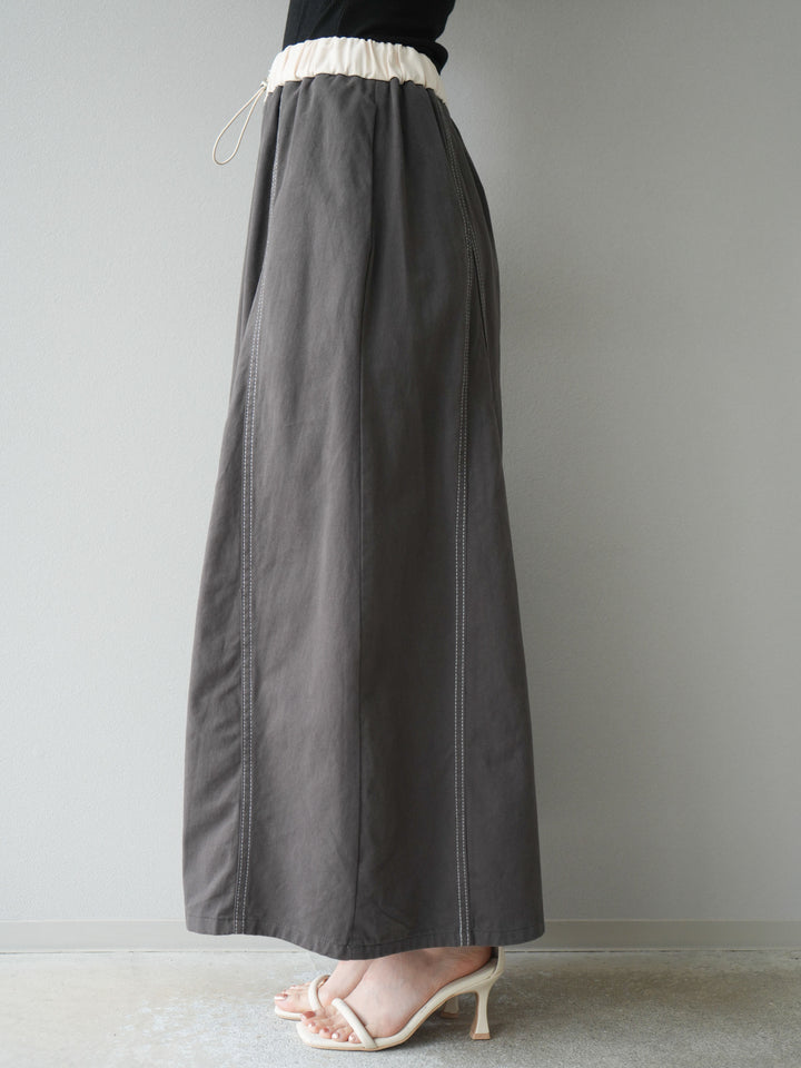 [SET]ステッチコットンツイルベスト＆スカートSET UP(2set)