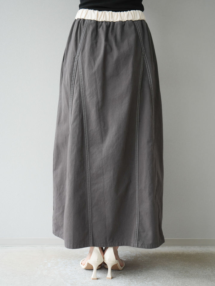 [SET]ステッチコットンツイルベスト＆スカートSET UP(2set)