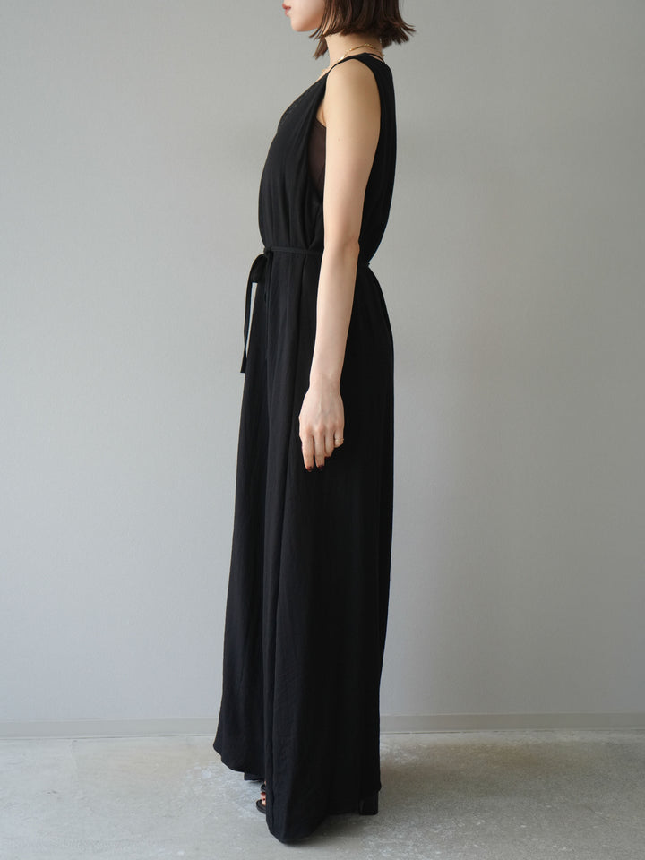 [予約]刺繍Vネックワンピース/ブラック