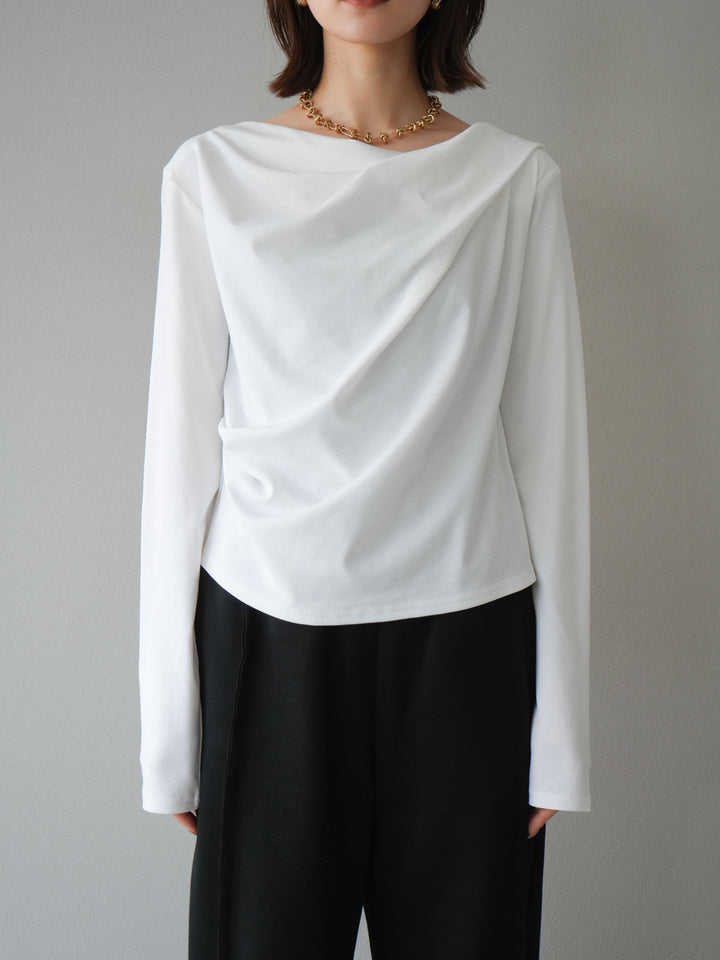 [予約]ドレープデザインカットソー/オフ