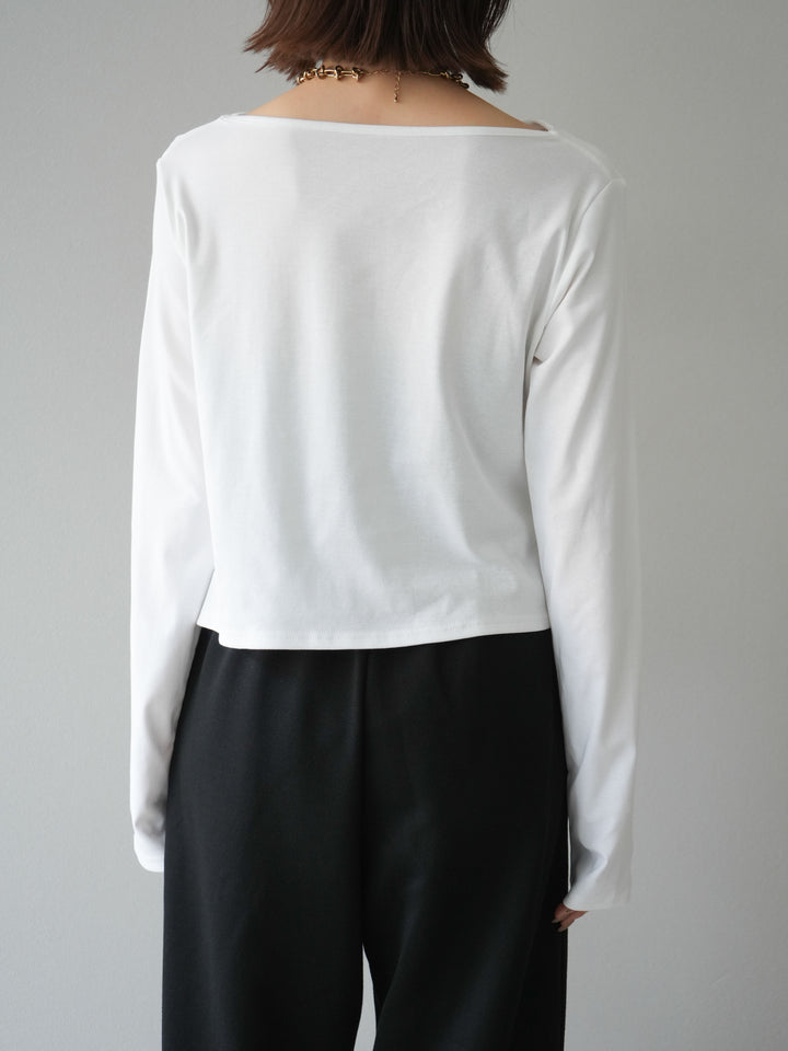 [予約]ドレープデザインカットソー/オフ
