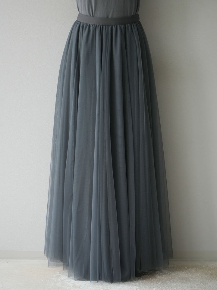 [予約]チュールボリュームスカート/グレー