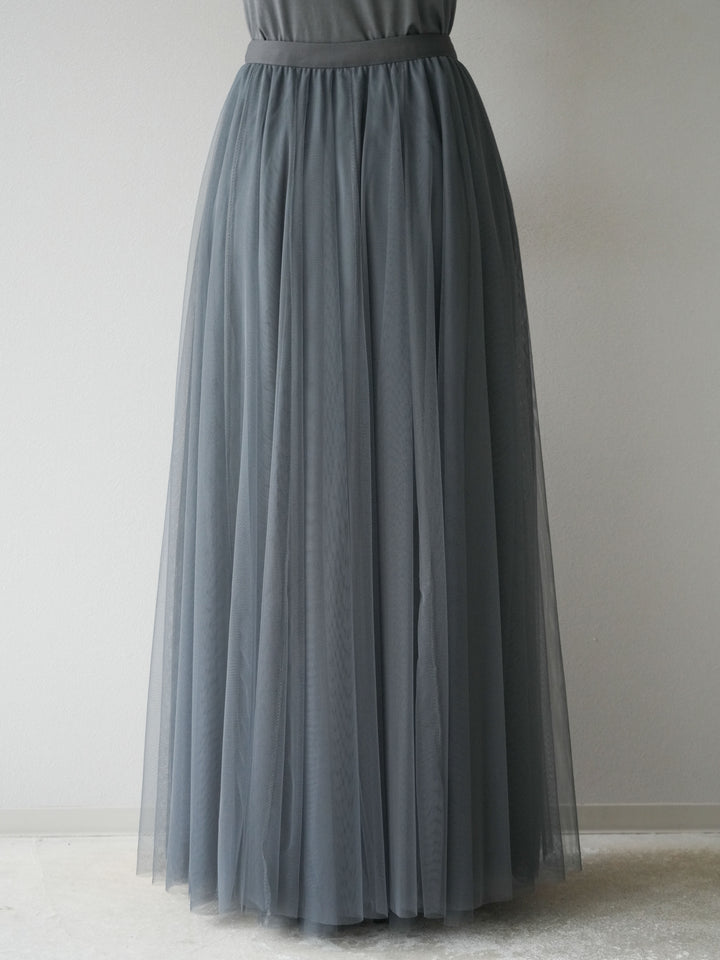 [予約]チュールボリュームスカート/グレー