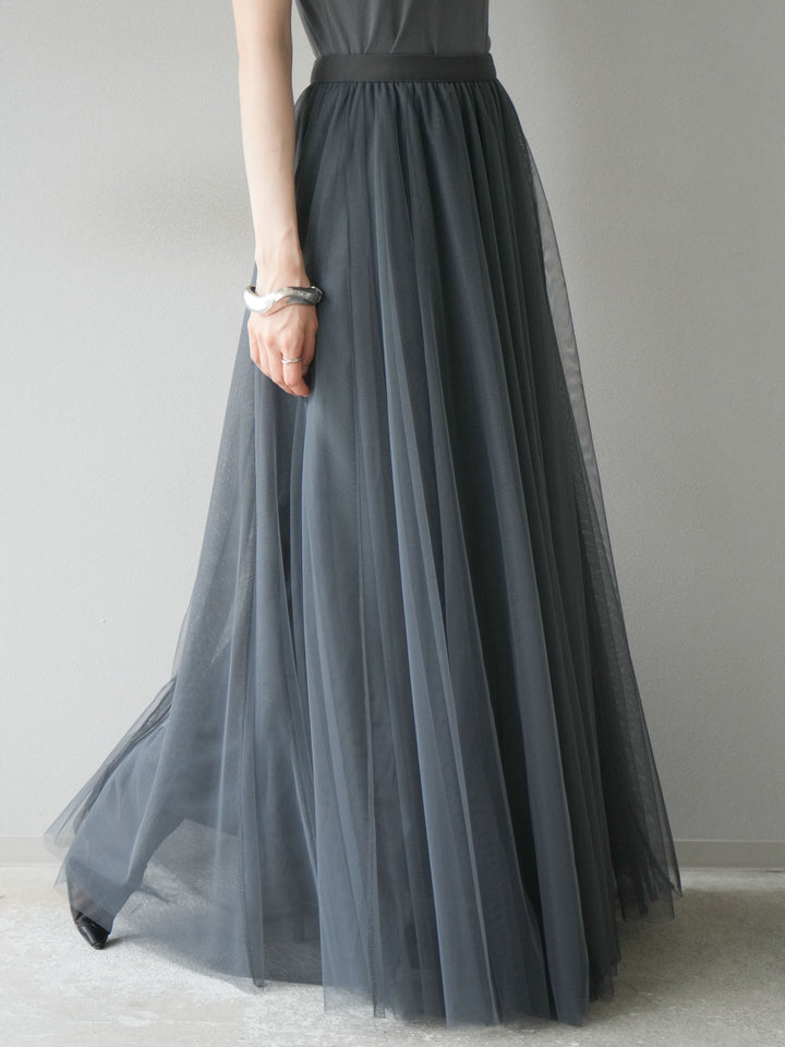 [予約]チュールボリュームスカート/グレー