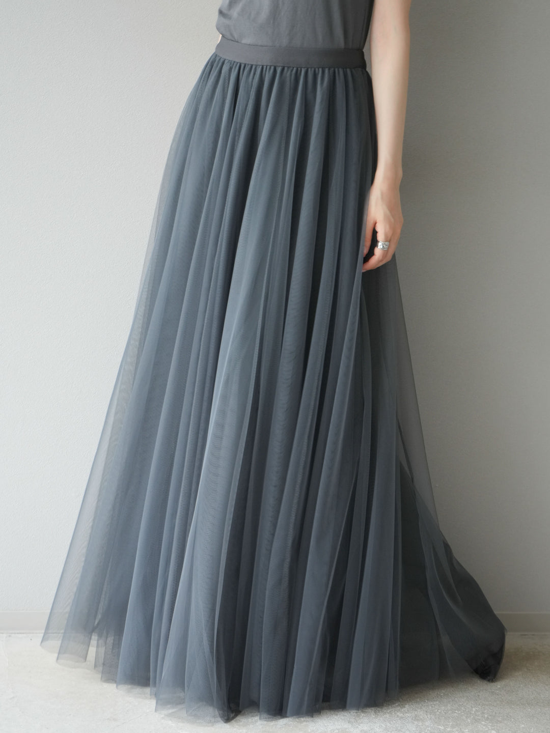 [予約]チュールボリュームスカート/グレー