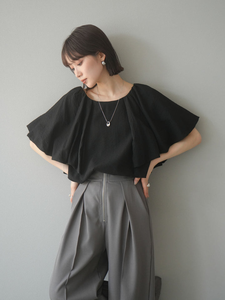 [套裝] 燈籠袖褶襉設計襯衫 + 可選配件套裝（2 套）