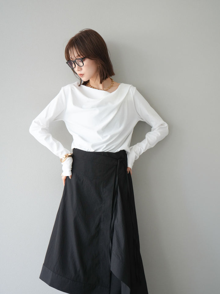 [SET]ドレープデザインカットソー+ドレープデザインカットソー(2set)