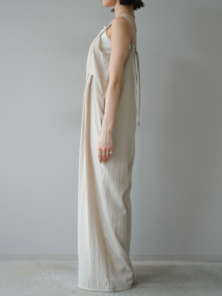 [予約]リネンライクビスチェデザインサロペット/エクリュ