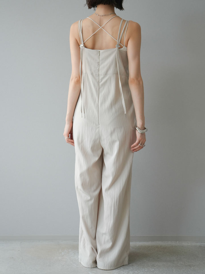 [予約]リネンライクビスチェデザインサロペット/エクリュ