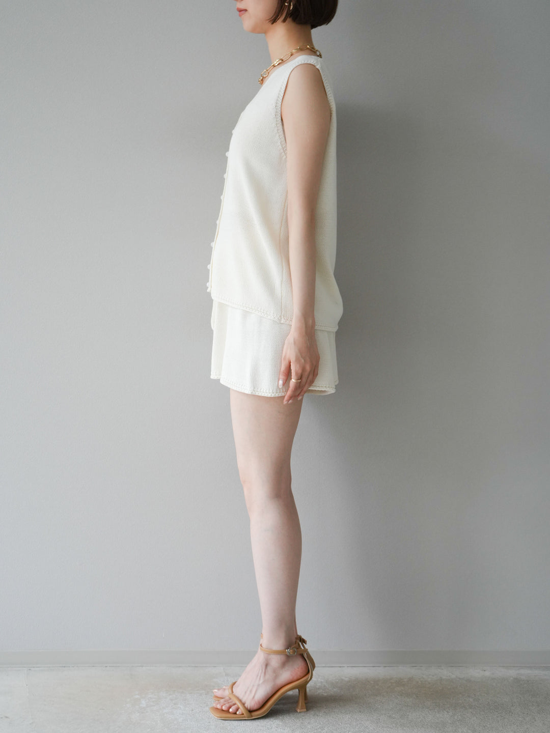 [SET]ニットベスト＆ショートパンツSET UP(2set)