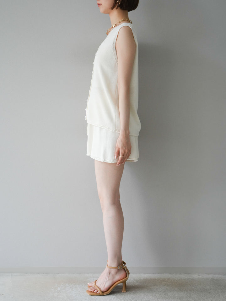 [SET]ニットベスト＆ショートパンツSET UP(2set)