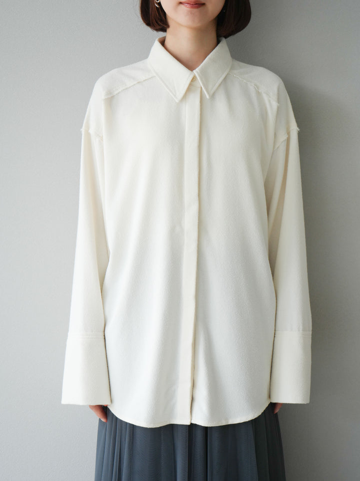 [予約]ネップオーバーシャツ/アイボリー