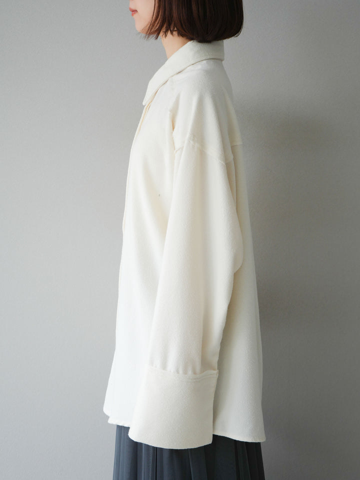 [予約]ネップオーバーシャツ/アイボリー