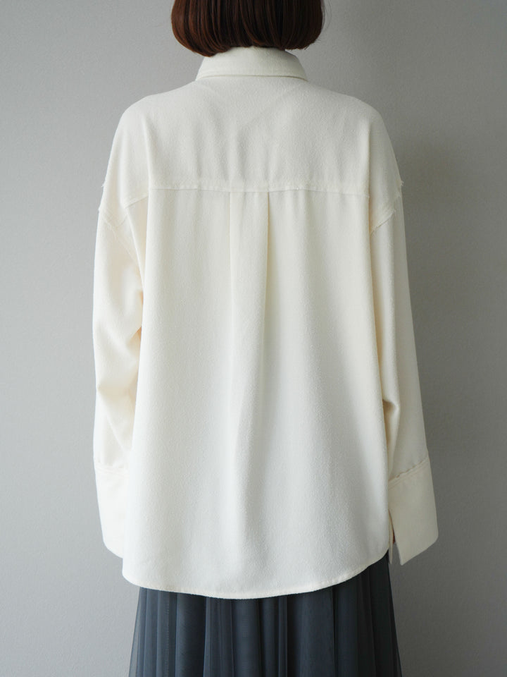 [予約]ネップオーバーシャツ/アイボリー