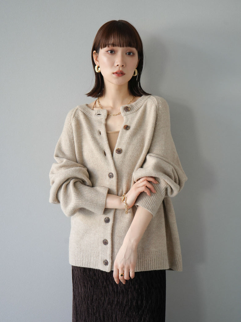AMOMENTO ベージュ ショートスリーブカーディガン （ティティベイト  