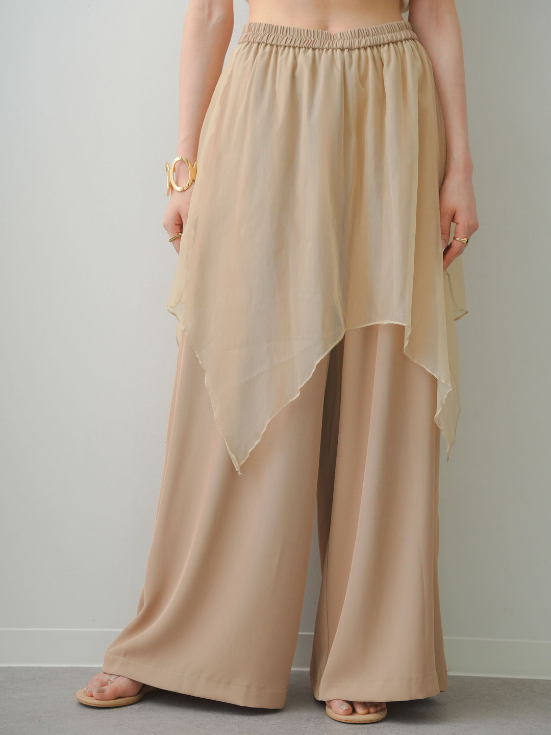 [予約]シアードッキングリラックスドレープイージーパンツ/beige
