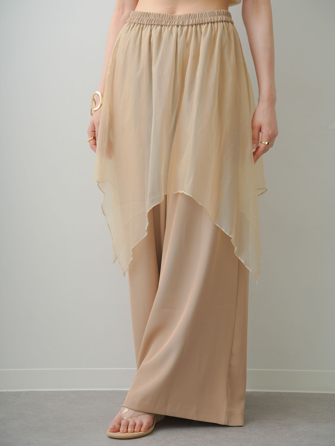 [予約]シアードッキングリラックスドレープイージーパンツ/beige