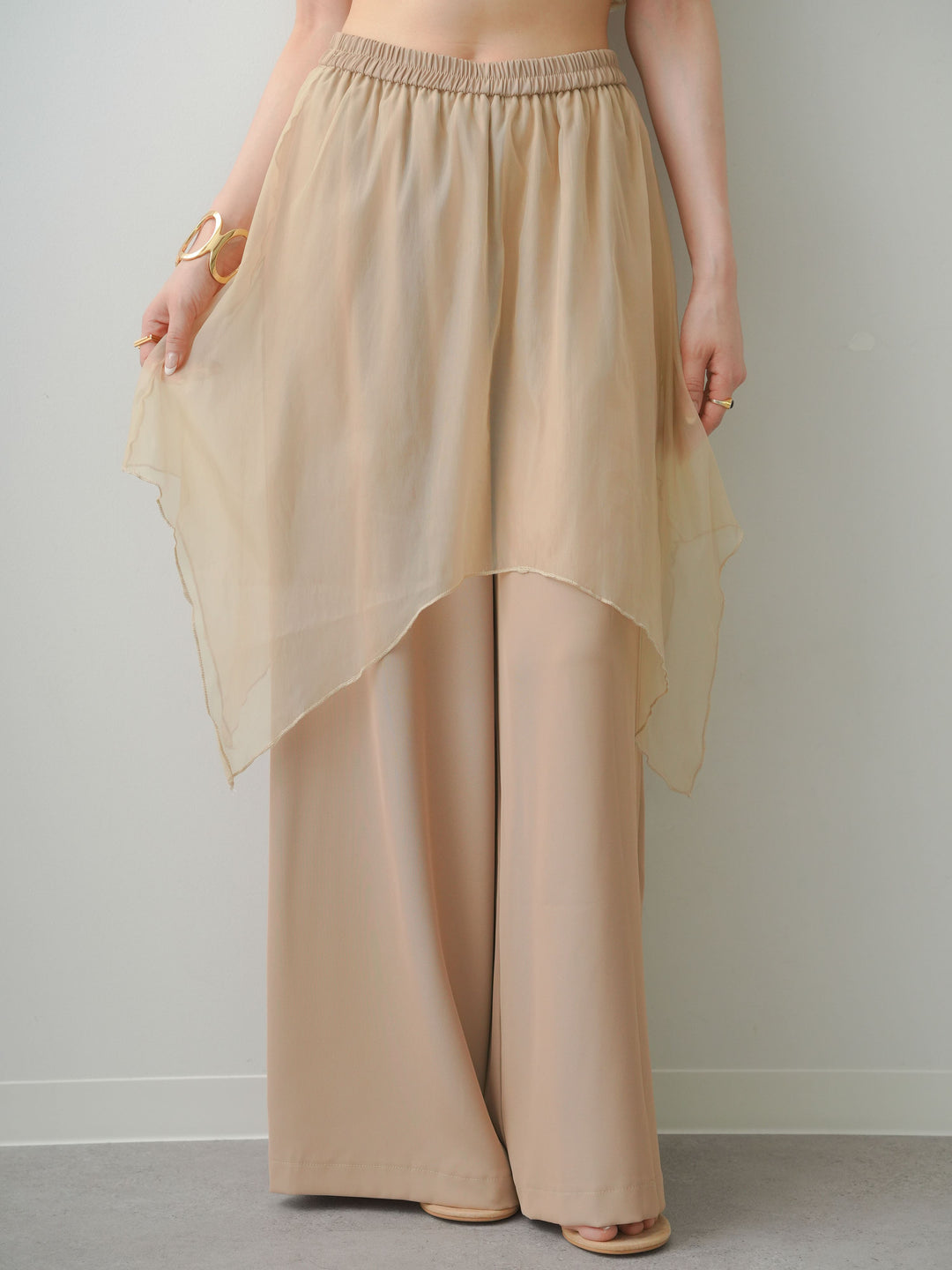 [予約]シアードッキングリラックスドレープイージーパンツ/beige