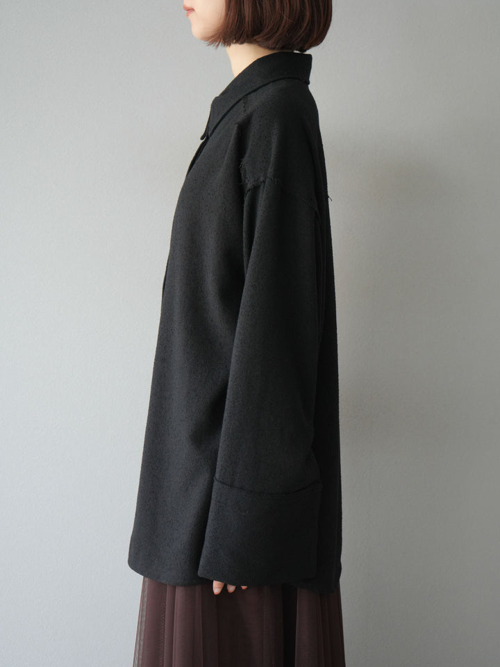 [予約]ネップオーバーシャツ/ブラック