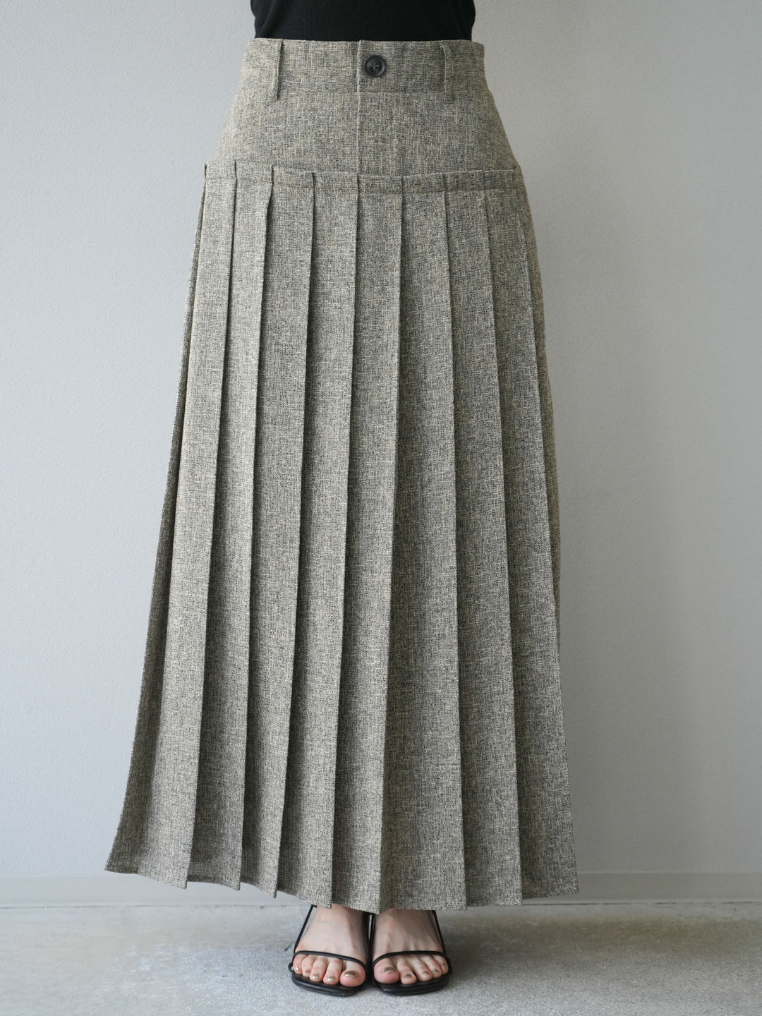 [予約]ミックスツイードプリーツスカート/ブラウン