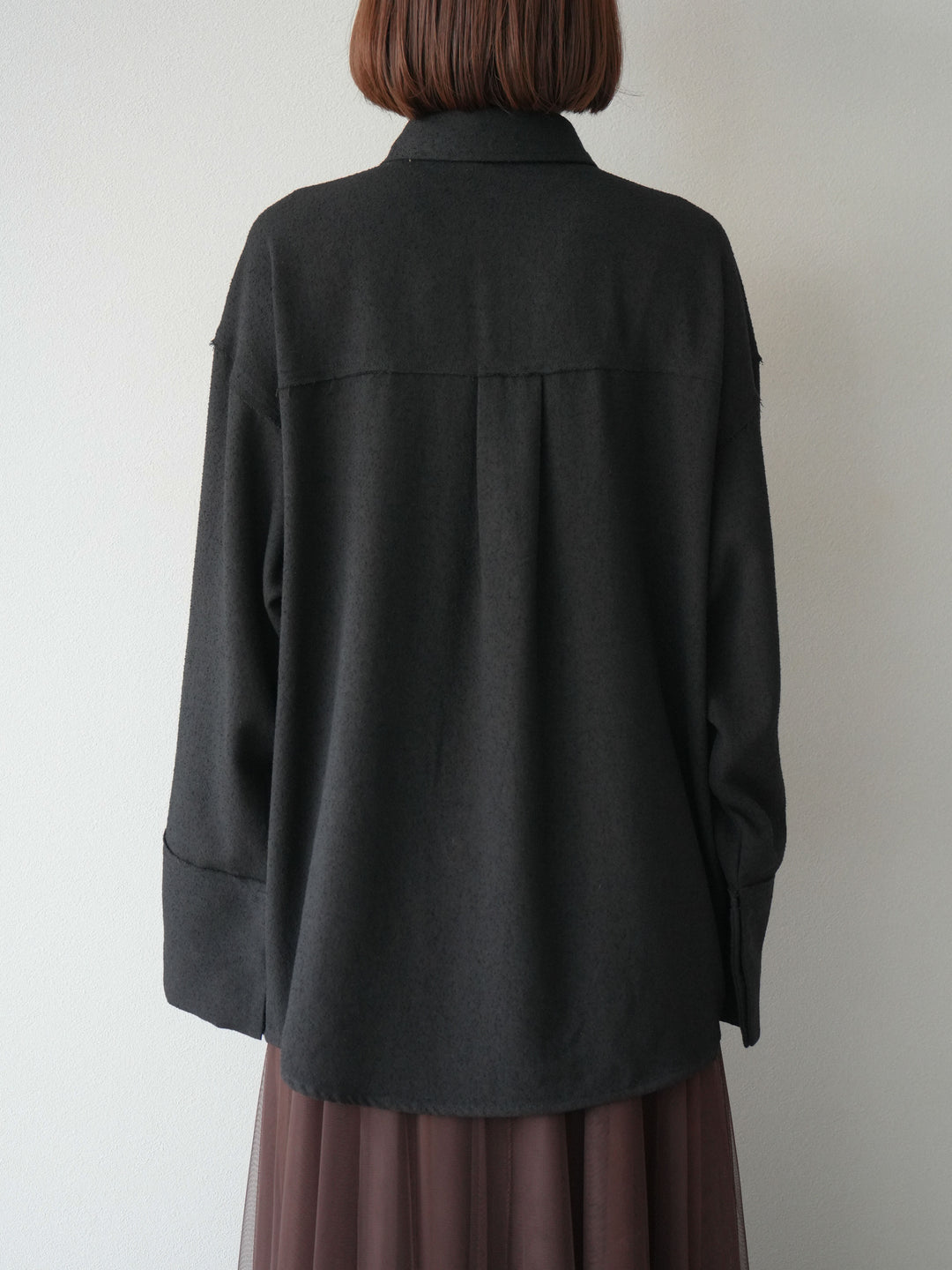 [予約]ネップオーバーシャツ/ブラック