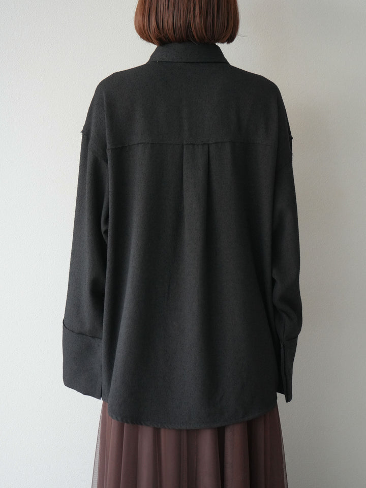 [予約]ネップオーバーシャツ/ブラック