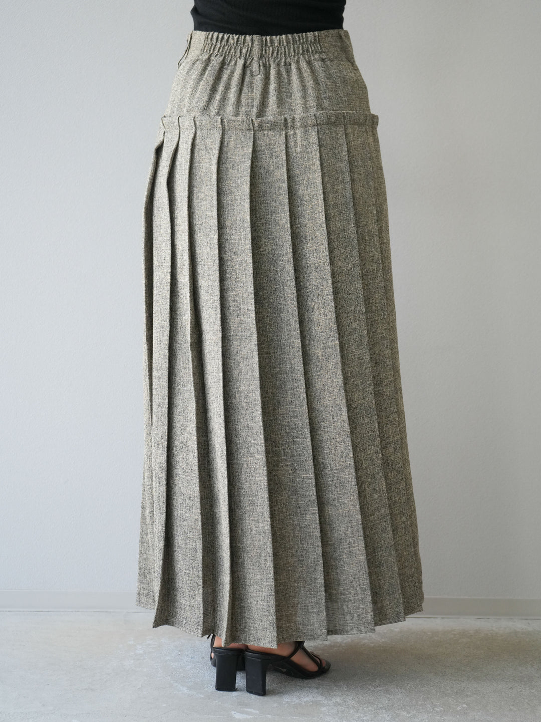 [予約]ミックスツイードプリーツスカート/ブラウン