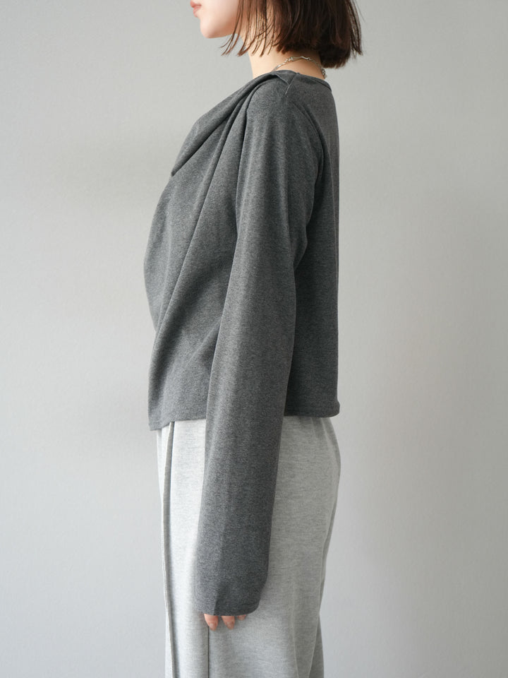 [予約]ドレープデザインカットソー/チャコール