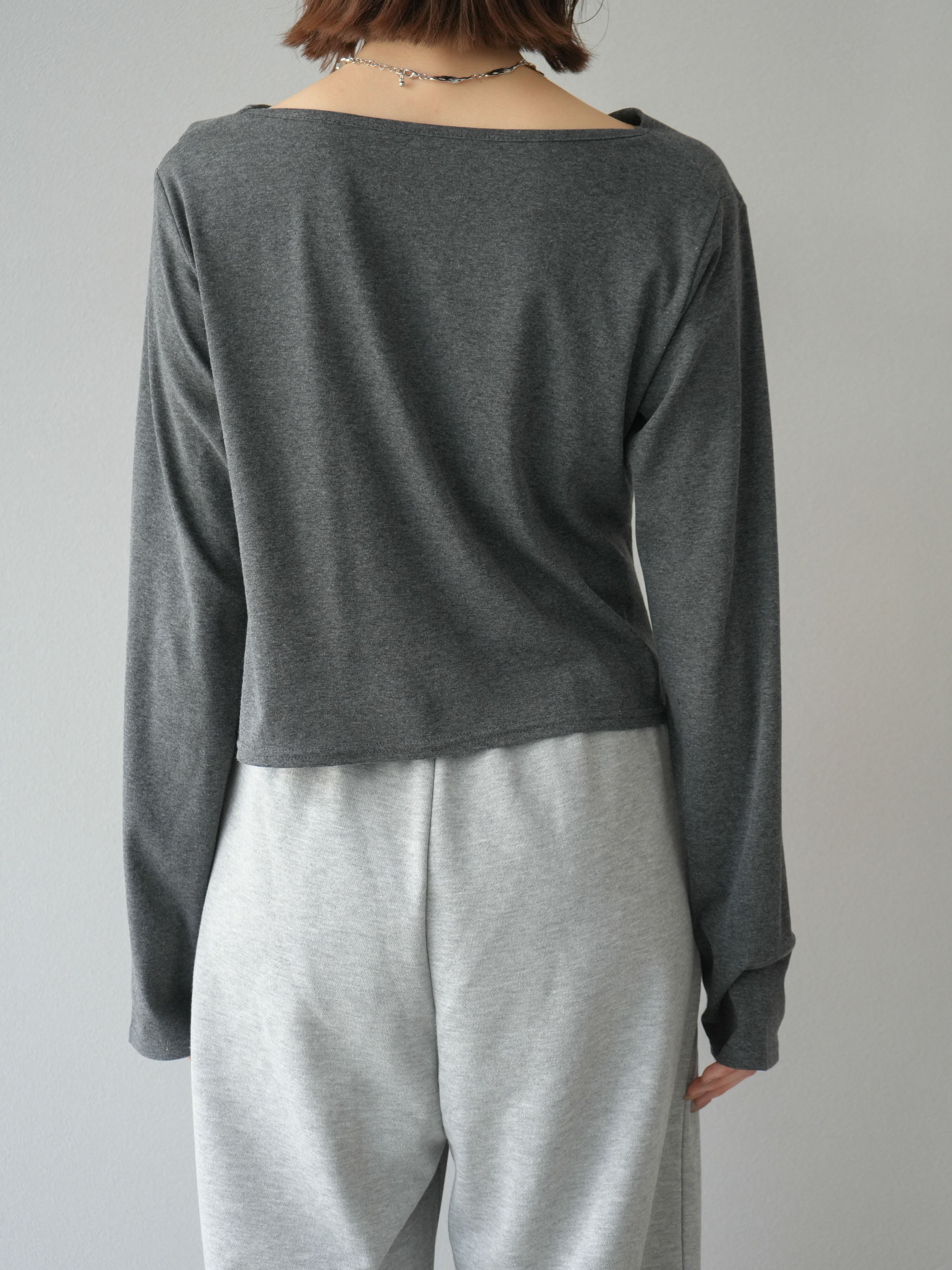 LEMONe グレー サイズ3 aquagarage ニット 春 トップス レディース Vネック クルーネック