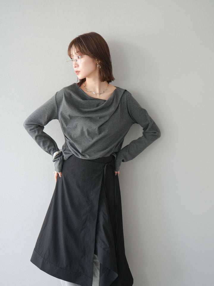 [SET]ドレープデザインカットソー+ドレープデザインカットソー(2set)