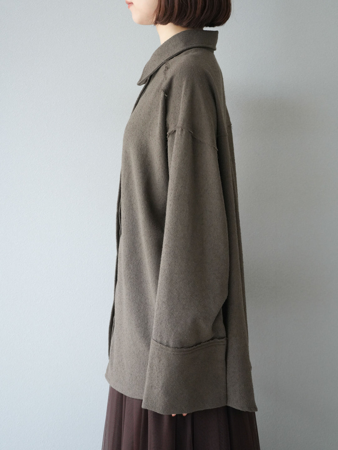 [予約]ネップオーバーシャツ/ブラウン