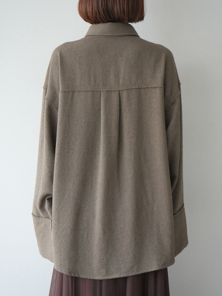 [予約]ネップオーバーシャツ/ブラウン