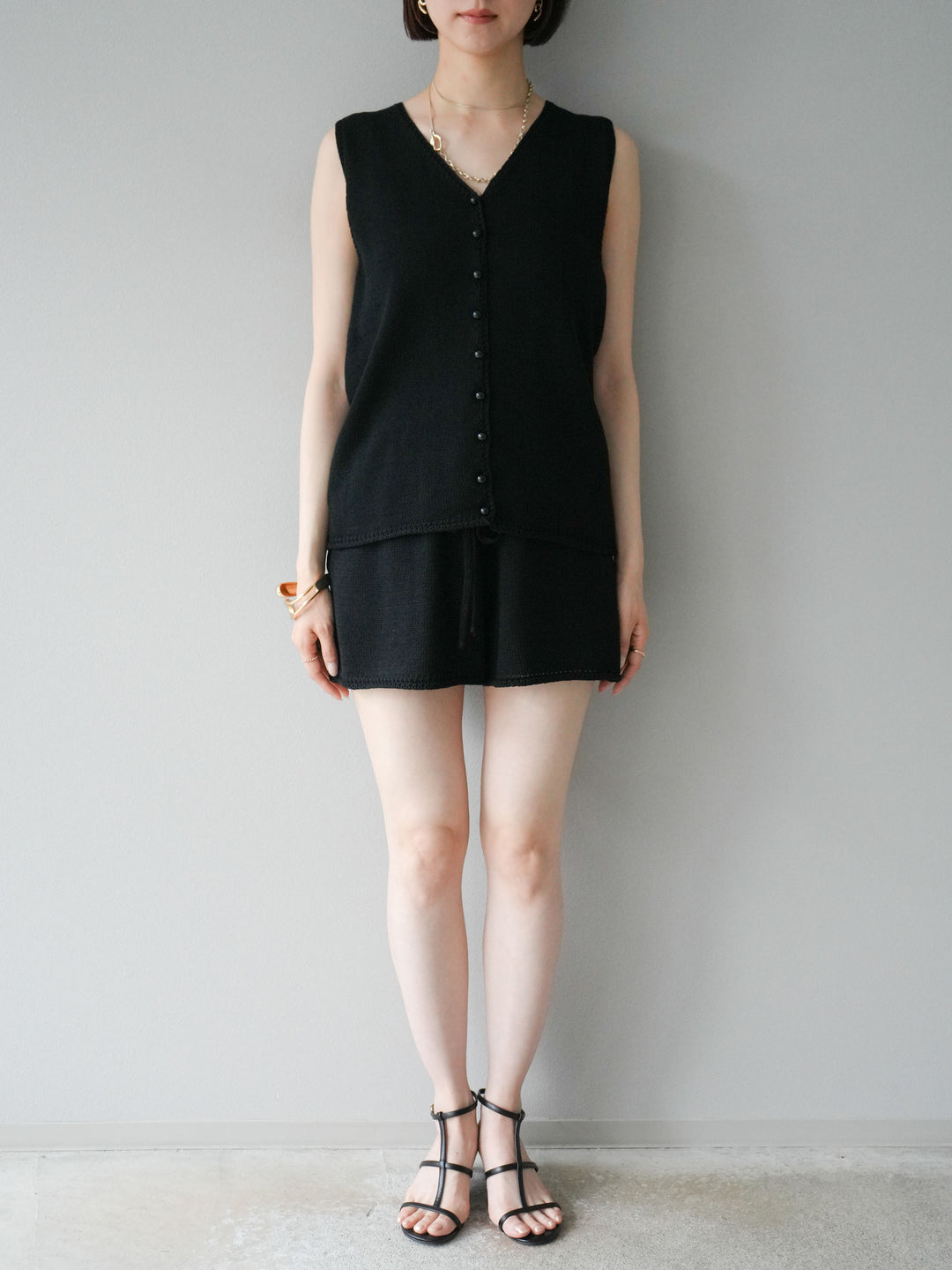 [SET]ニットベスト＆ショートパンツSET UP(2set)