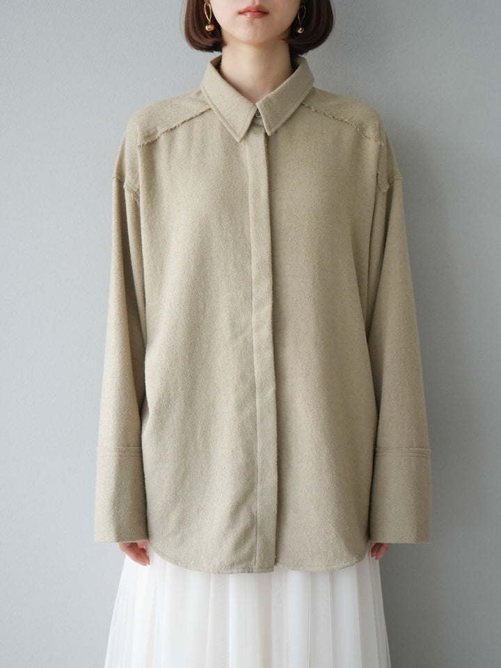 [予約]ネップオーバーシャツ/ベージュ