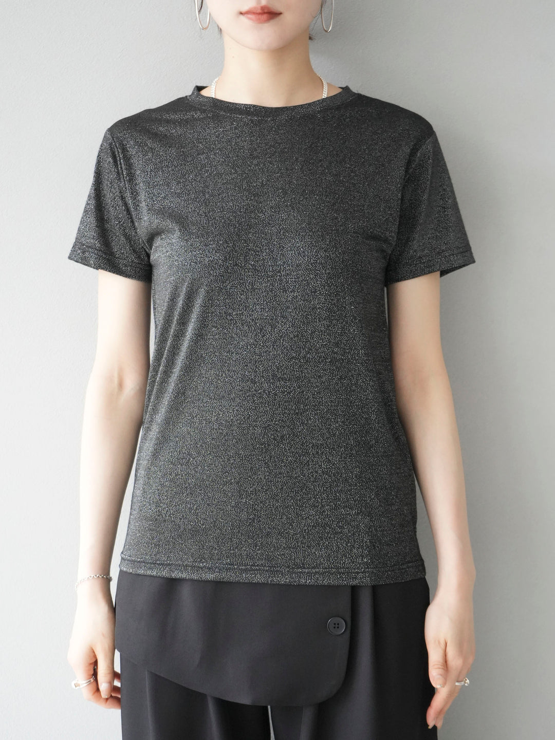 [Pre-order] Sheer Lame T-shirt/Black