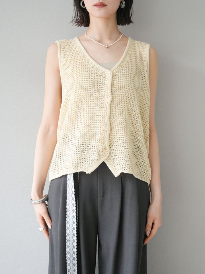 【預購】華夫格針織背心/黃色