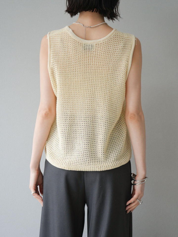 【預購】華夫格針織背心/黃色