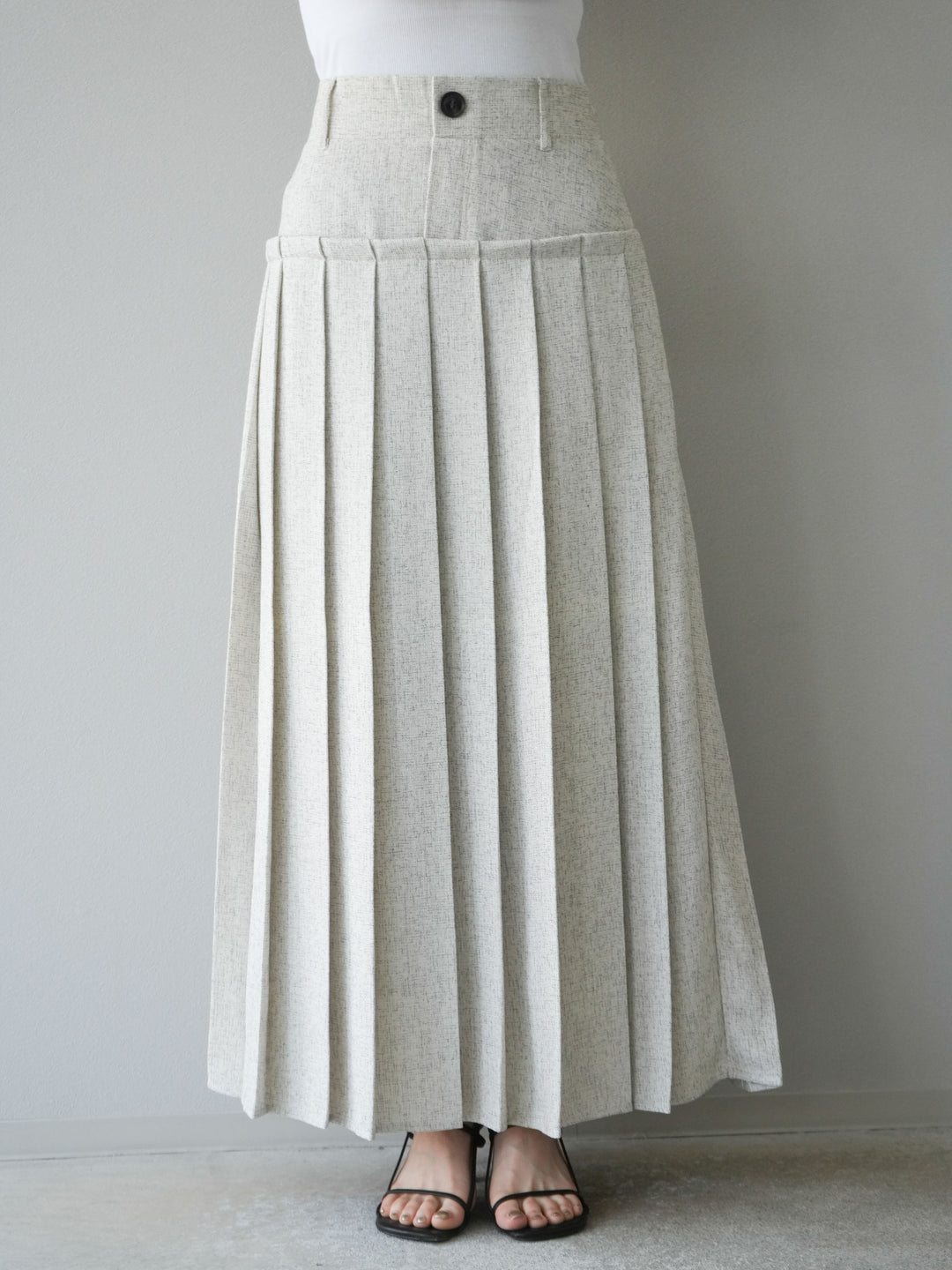 [予約]ミックスツイードプリーツスカート/アイボリー