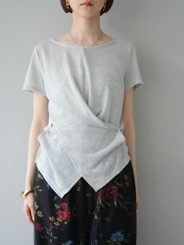 [預購] Cache-Coeur 薄紗針織套頭衫/灰色