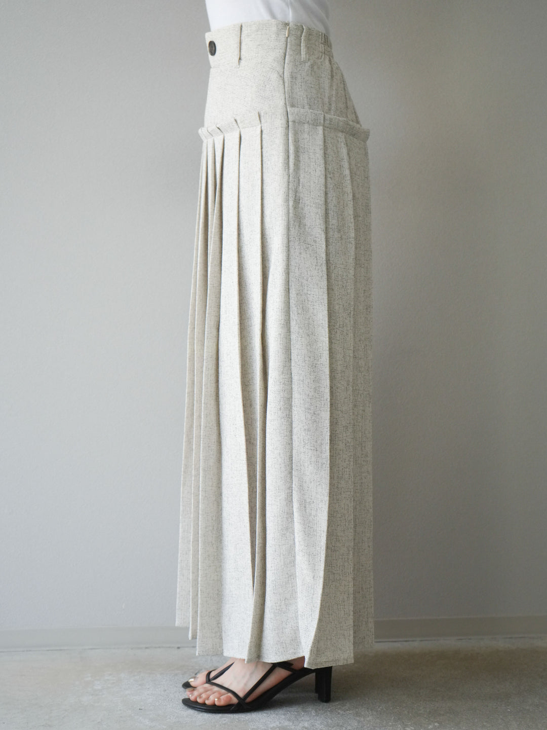 [予約]ミックスツイードプリーツスカート/アイボリー